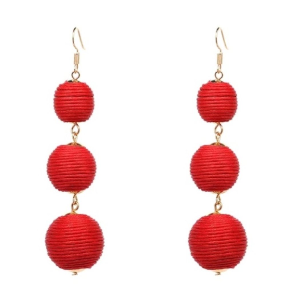 Fashion Bohemian Ball Circle Tassel Earrings